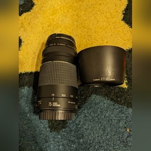 Canon EF 75-300 mm f/4-5.6 III USM + ET-60 Lens Hood+ free Lens protector